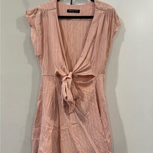 Pink Tie-Front Dress